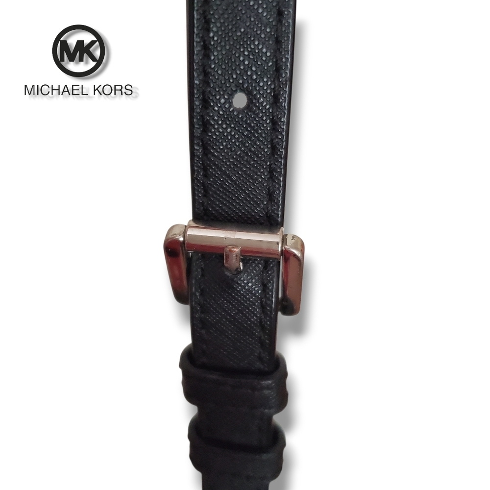 Michael KORS Black Saffiano Leather Top Handle Silver Studded Crossbody Satchel - Picture 15 of 17